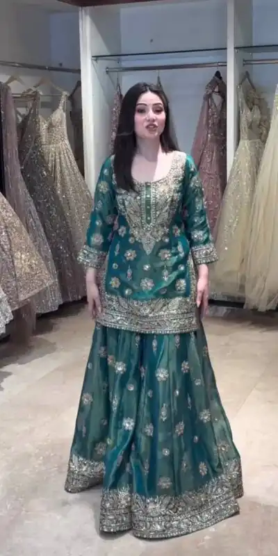 WW 1243 Teal NC Zimmy Silk Salwar Suit Perfect for Wedding, Party, Baby Shower, Festival Celebrations, Pongal – . Grab it for ₹2449. Delivery 4-6 Worki | Casual Suits, Jump Suits, Creative suits, Designer Suits, Palazzo Suits, Party Wear Suits, Patiala Suits, Salwar suit, Straight Suits