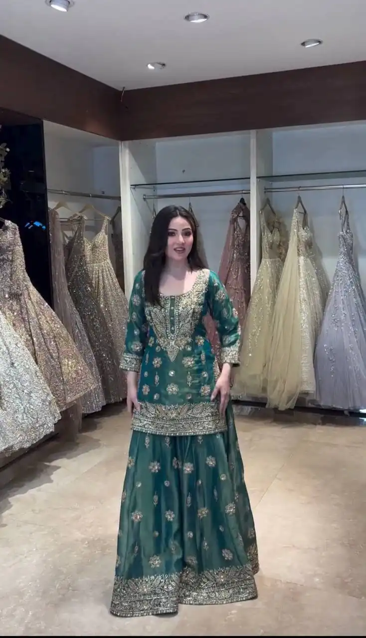WW 1243 Teal NC Zimmy Silk Salwar Suit Perfect for Wedding, Party, Baby Shower, Festival Celebrations, Pongal – . Grab it for ₹2449. Delivery 4-6 Worki | Casual Suits, Jump Suits, Creative suits, Designer Suits, Palazzo Suits, Party Wear Suits, Patiala Suits, Salwar suit, Straight Suits
