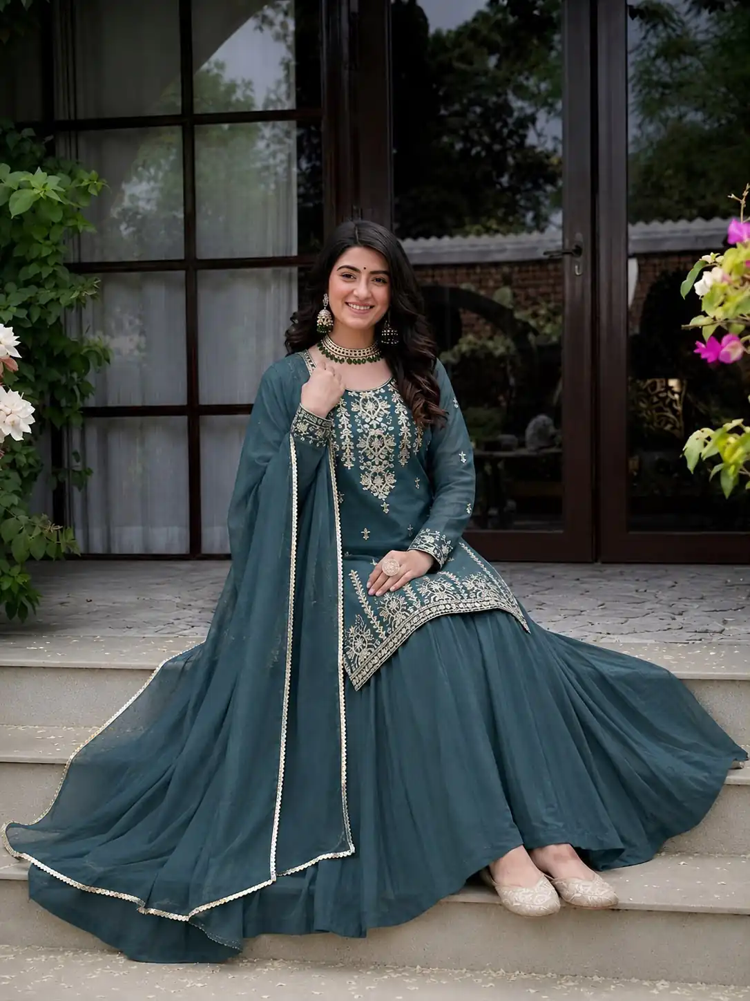 MD 3101 Teal Roman Cotton Lehenga Choli. Perfect for Wedding, Party, Makar Sankranti, Pooja, Anniversary – Grab it for ₹2099. Delivery 4-6 Working Day | Bollywood Lehenga, Creative Lehenga, Designer Lehenga, Embroidered Lehenga, Lehenga, Party Wear Lehenga