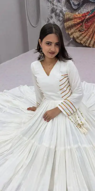 PC 590 White in Color Pure Cotton ace Work Gown . Wedding, Party, Festive, Events Get it for ₹2449. Delivery 4-6 Working Days. Best Online Shop now. | Bollywood Gowns, Creative Gowns, Designer Gowns, Embroidered Gowns, Gowns, Party Wear Gowns