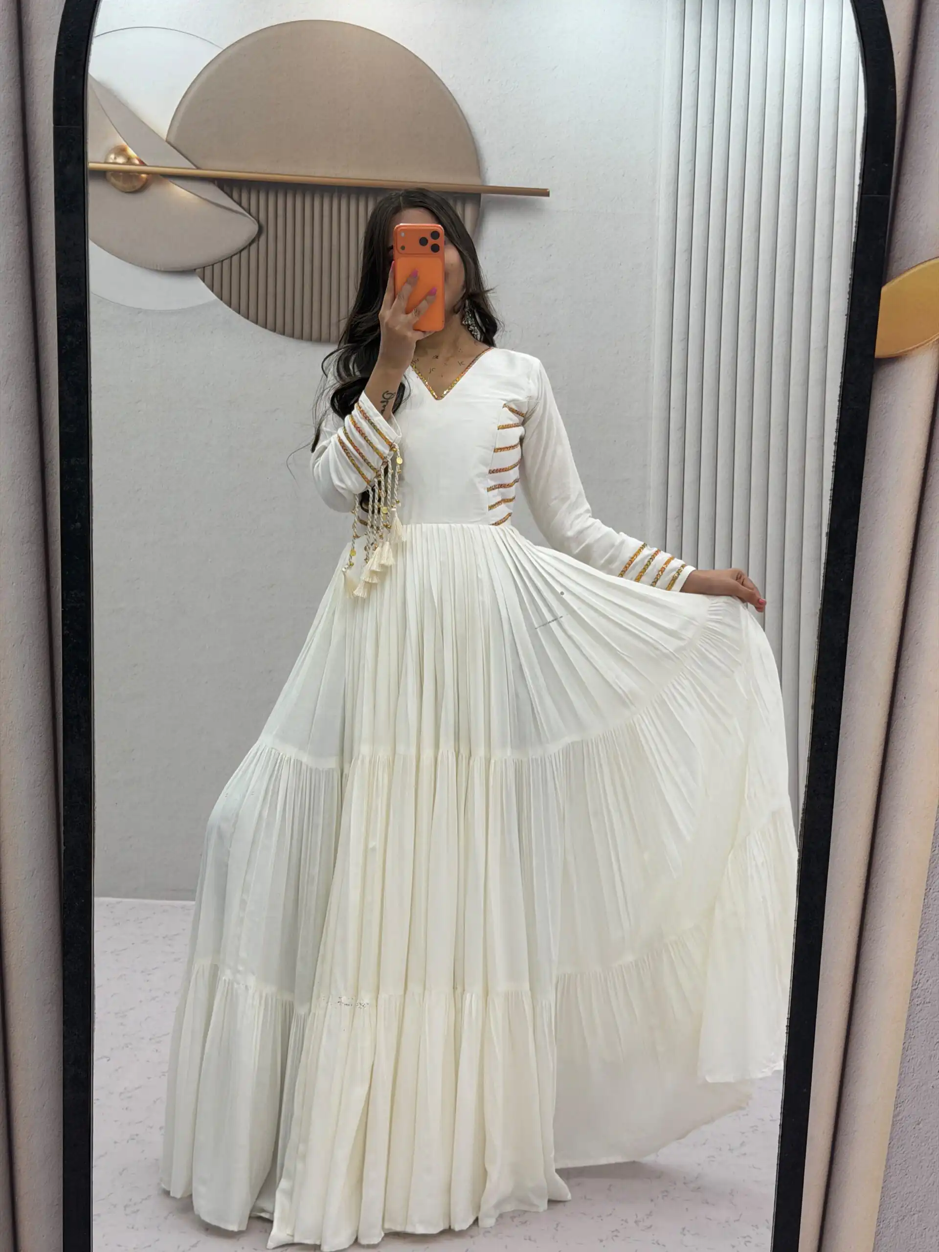 PC 590 White in Color Pure Cotton ace Work Gown . Wedding, Party, Festive, Events Get it for ₹2449. Delivery 4-6 Working Days. Best Online Shop now. | Bollywood Gowns, Creative Gowns, Designer Gowns, Embroidered Gowns, Gowns, Party Wear Gowns