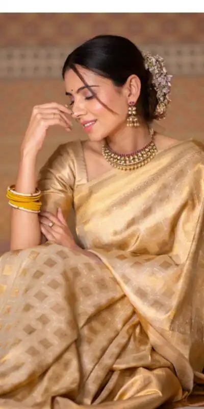 KPR 237 Cream Soft Lichi Silk Cloth Saree Perfect for Wedding, Party, Family Gatherings, Sangeet, Ethnic Day – . Festive Deal ₹1299. Delivery 4-6 Workin | Creative Sarees, Bollywood Sarees, Designer Sarees, Embroidered Sarees, Ethnic Saree, Modern Digital sarees, Party Wear Sarees, Sarees