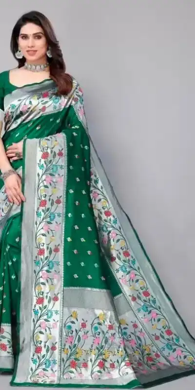 KPR 295 Green Soft Lichi Silk Cloth Saree Perfect for Wedding, Party, Family Gatherings, Sangeet, Ethnic Day – . Festive Deal ₹1449. Delivery 4-6 Workin | Creative Sarees, Bollywood Sarees, Designer Sarees, Embroidered Sarees, Ethnic Saree, Modern Digital sarees, Party Wear Sarees, Sarees
