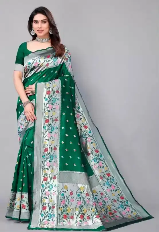 KPR 295 Green Soft Lichi Silk Cloth Saree Perfect for Wedding, Party, Family Gatherings, Sangeet, Ethnic Day – . Festive Deal ₹1449. Delivery 4-6 Workin | Creative Sarees, Bollywood Sarees, Designer Sarees, Embroidered Sarees, Ethnic Saree, Modern Digital sarees, Party Wear Sarees, Sarees