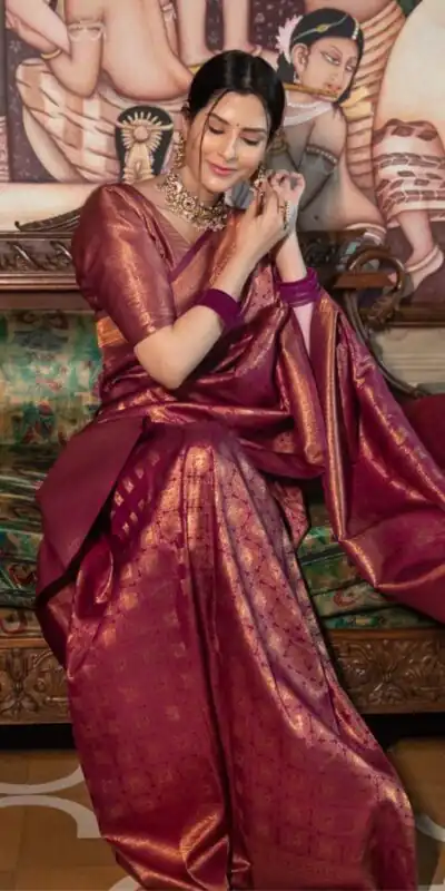 KPR 237 Maroon Soft Lichi Silk Cloth Saree Perfect for Wedding, Party, Family Gatherings, Sangeet, Ethnic Day – . Festive Deal ₹1299. Delivery 4-6 Workin | Creative Sarees, Bollywood Sarees, Designer Sarees, Embroidered Sarees, Ethnic Saree, Modern Digital sarees, Party Wear Sarees, Sarees
