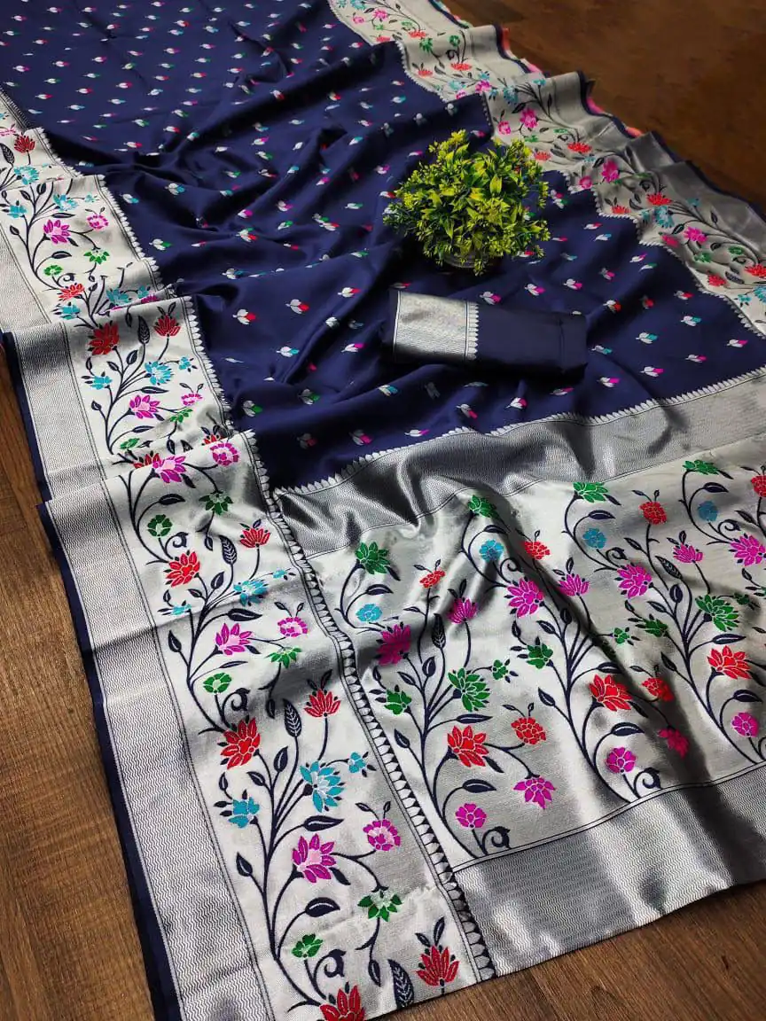 KPR 295 Navy Blue Soft Lichi Silk Cloth Saree Perfect for Wedding, Party, Family Gatherings, Sangeet, Ethnic Day – . Festive Deal ₹1449. Delivery 4-6 Workin | Creative Sarees, Bollywood Sarees, Designer Sarees, Embroidered Sarees, Ethnic Saree, Modern Digital sarees, Party Wear Sarees, Sarees
