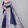 KPR 295 Navy Blue Soft Lichi Silk Cloth Saree Perfect for Wedding, Party, Family Gatherings, Sangeet, Ethnic Day – . Festive Deal ₹1449. Delivery 4-6 Workin | Creative Sarees, Bollywood Sarees, Designer Sarees, Embroidered Sarees, Ethnic Saree, Modern Digital sarees, Party Wear Sarees, Sarees