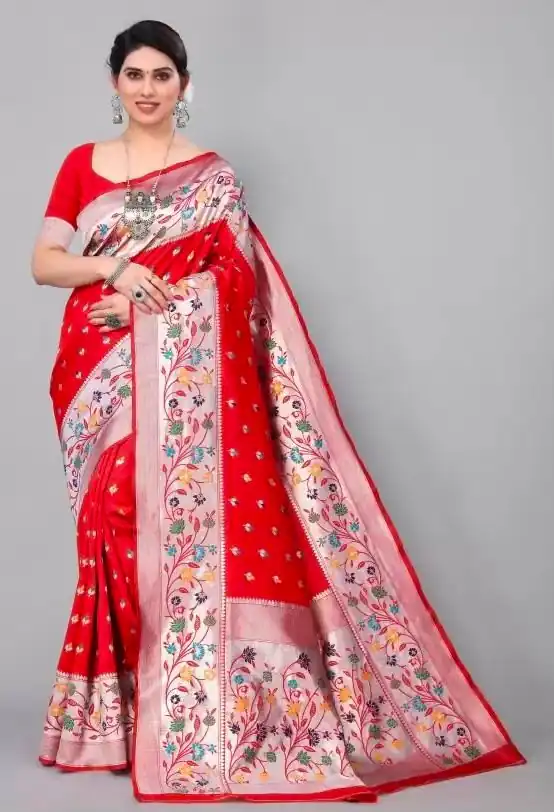 KPR 295 Red Soft Lichi Silk Cloth Saree Perfect for Wedding, Party, Family Gatherings, Sangeet, Ethnic Day – . Festive Deal ₹1449. Delivery 4-6 Workin | Creative Sarees, Bollywood Sarees, Designer Sarees, Embroidered Sarees, Ethnic Saree, Modern Digital sarees, Party Wear Sarees, Sarees