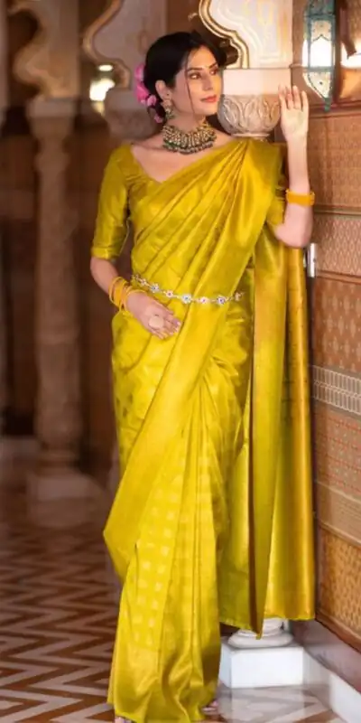 KPR 237 Yellow Soft Lichi Silk Cloth Saree Perfect for Wedding, Party, Family Gatherings, Sangeet, Ethnic Day – . Festive Deal ₹1299. Delivery 4-6 Workin | Creative Sarees, Bollywood Sarees, Designer Sarees, Embroidered Sarees, Ethnic Saree, Modern Digital sarees, Party Wear Sarees, Sarees