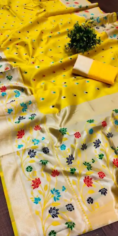 KPR 295 Yellow Soft Lichi Silk Cloth Saree Perfect for Wedding, Party, Family Gatherings, Sangeet, Ethnic Day – . Festive Deal ₹1449. Delivery 4-6 Workin | Creative Sarees, Bollywood Sarees, Designer Sarees, Embroidered Sarees, Ethnic Saree, Modern Digital sarees, Party Wear Sarees, Sarees