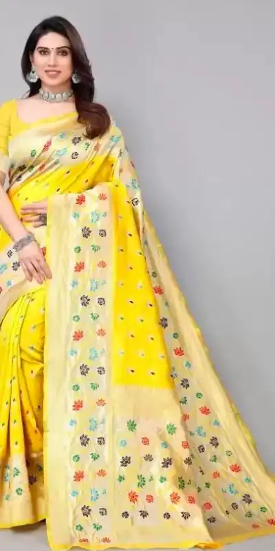 KPR 295 Yellow Soft Lichi Silk Cloth Saree Perfect for Wedding, Party, Family Gatherings, Sangeet, Ethnic Day – . Festive Deal ₹1449. Delivery 4-6 Workin | Creative Sarees, Bollywood Sarees, Designer Sarees, Embroidered Sarees, Ethnic Saree, Modern Digital sarees, Party Wear Sarees, Sarees