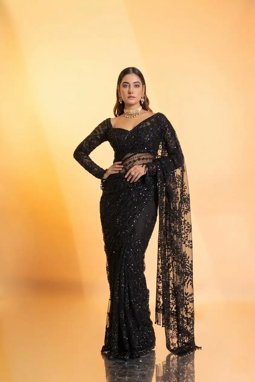 DF 3462 Black Color Butterfly Net Heavy 5mm Sequins Embroidery work Saree Casual, Wedding, Festive, Events . Expected Delivery 4-6 Working Days @1999/- only | Creative Sarees, Bollywood Sarees, Designer Sarees, Embroidered Sarees, Ethnic Saree, Modern Digital sarees, Party Wear Sarees, Sarees