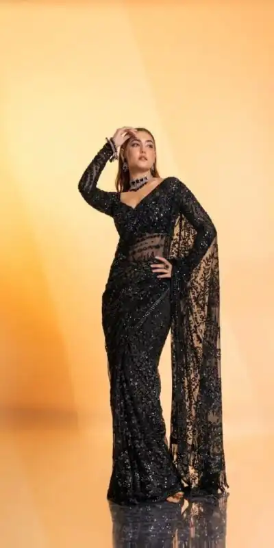 DF 3462 Black Color Butterfly Net Heavy 5mm Sequins Embroidery work Saree Casual, Wedding, Festive, Events . Expected Delivery 4-6 Working Days @1999/- only | Creative Sarees, Bollywood Sarees, Designer Sarees, Embroidered Sarees, Ethnic Saree, Modern Digital sarees, Party Wear Sarees, Sarees