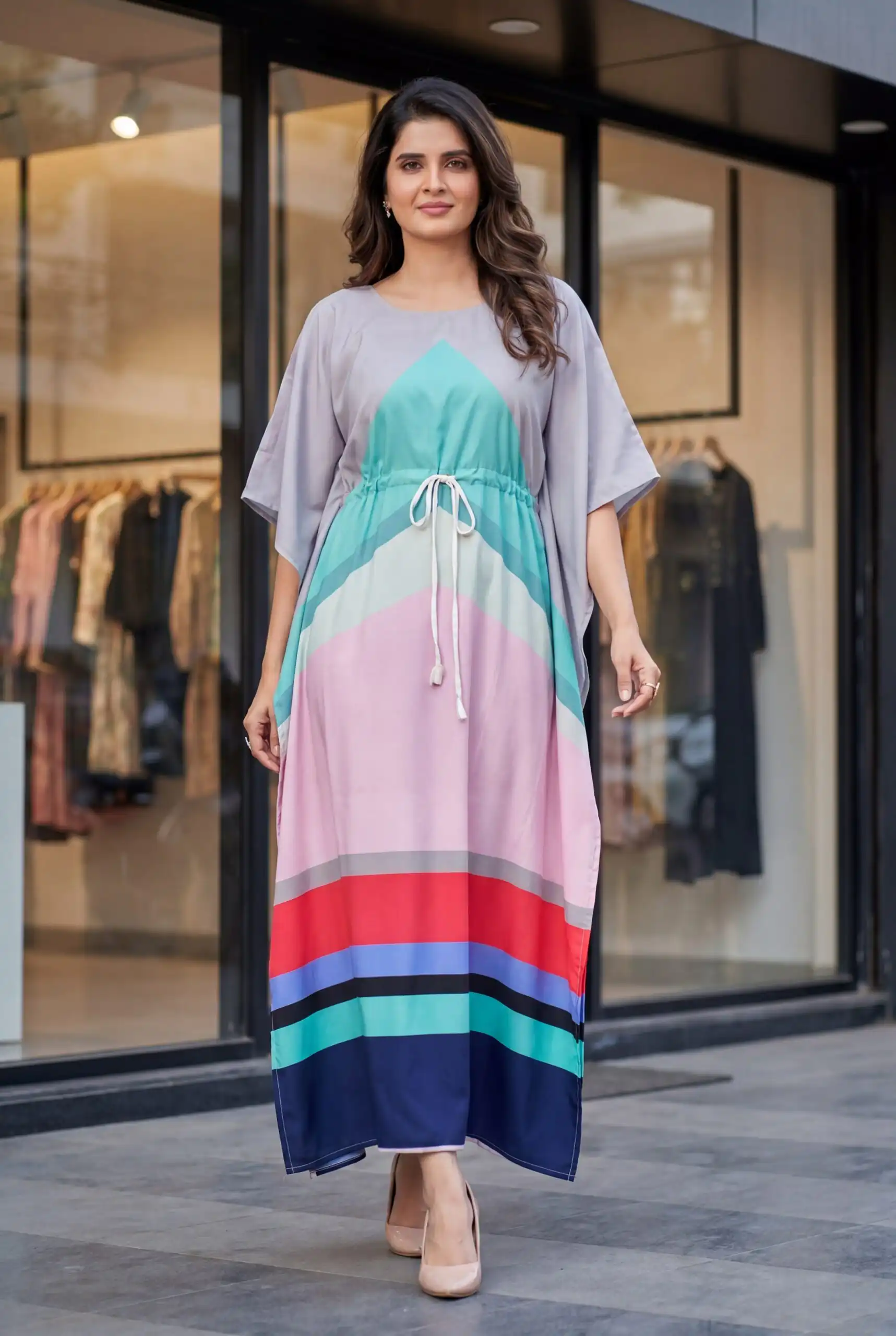 INLI Kaftan vol 7.0 Trendy Grey French Crape Prints Kaftan Kurti . Get it for ₹1399. Delivery 4-6 Working Days. Shop now. | Bollywood Kurti, Creative Kurtis, Designer Kurti, Kurti, Party Wear Kurti, Selfie Kurti
