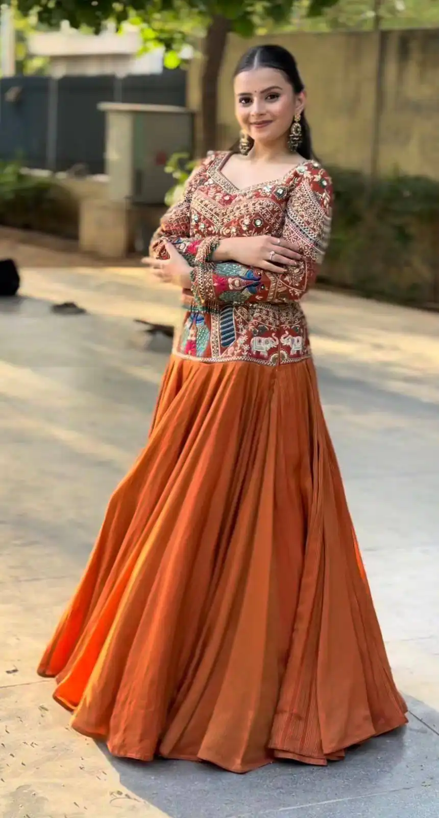 PC 579 Orange Chinon silk Lehenga Choli with Sequins Work & Embroidery Work. Now at just ₹2749. Delivery 4-6 Working Days. Shop now. | Bollywood Lehenga, Creative Lehenga, Designer Lehenga, Embroidered Lehenga, Lehenga, Party Wear Lehenga
