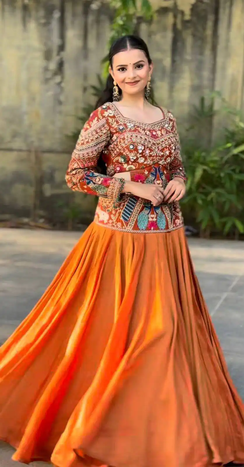 PC 579 Orange Chinon silk Lehenga Choli with Sequins Work & Embroidery Work. Now at just ₹2749. Delivery 4-6 Working Days. Shop now. | Bollywood Lehenga, Creative Lehenga, Designer Lehenga, Embroidered Lehenga, Lehenga, Party Wear Lehenga