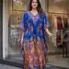 INLI Kaftan vol 7.0 Trendy Royal Blue French Crape Prints Kaftan Kurti . Get it for ₹1399. Delivery 4-6 Working Days. Shop now. | Bollywood Kurti, Creative Kurtis, Designer Kurti, Kurti, Party Wear Kurti, Selfie Kurti