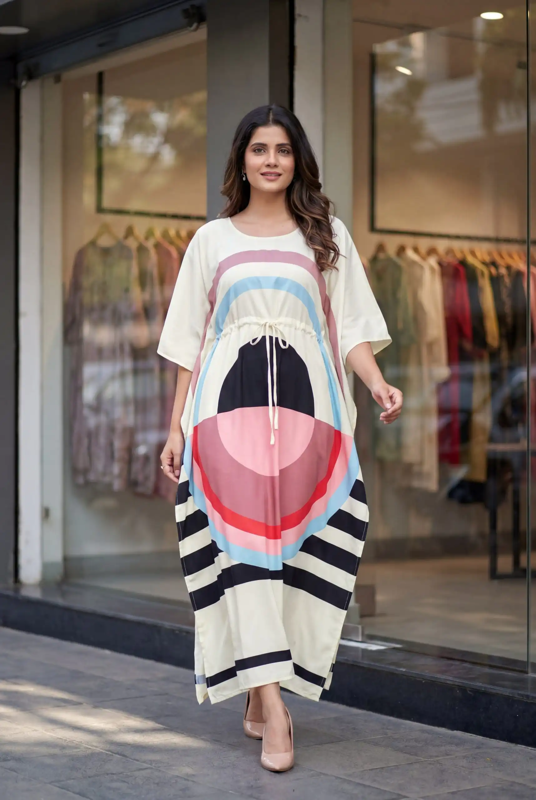 INLI Kaftan vol 7.0 Trendy White French Crape Prints Kaftan Kurti . Get it for ₹1399. Delivery 4-6 Working Days. Shop now. | Bollywood Kurti, Creative Kurtis, Designer Kurti, Kurti, Party Wear Kurti, Selfie Kurti