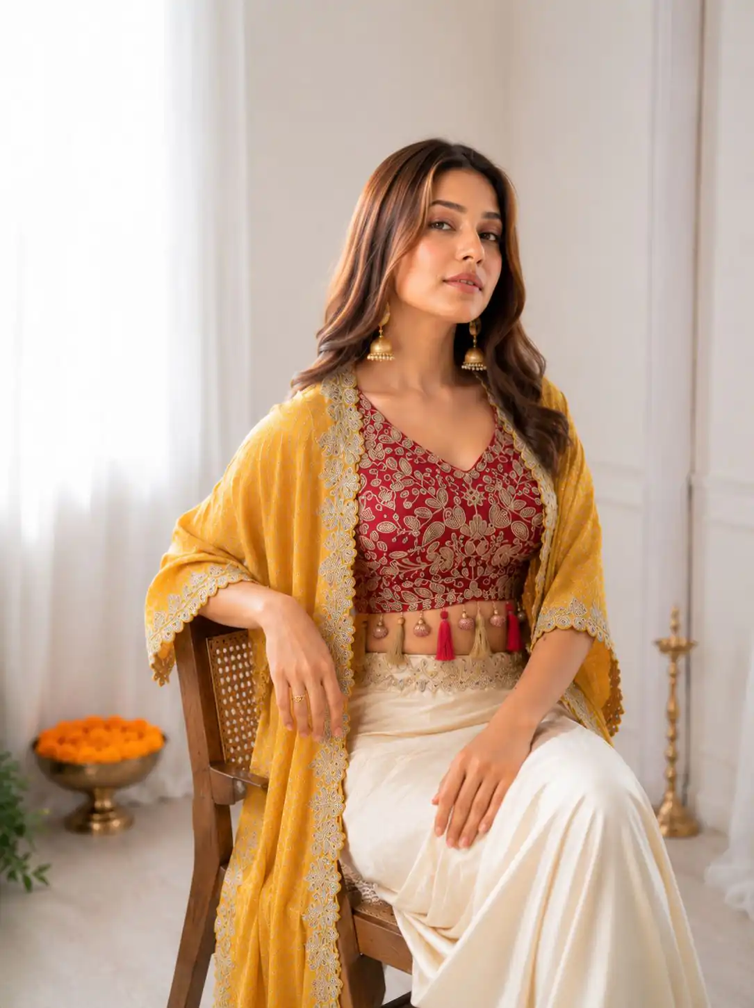 Perfect for Wedding, Party, Festival Celebrations, Holi, Pooja – BB 48 Yellow Yellow Crepe Silk Dhoti Suit. Introductory Price ₹2099. Delivery 4-6 Working | Casual Suits, Jump Suits, Creative suits, Designer Suits, Palazzo Suits, Party Wear Suits, Patiala Suits, Salwar suit, Straight Suits