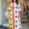 INLI Kaftan vol 7.0 Trendy Yellow French Crape Prints Kaftan Kurti . Get it for ₹1399. Delivery 4-6 Working Days. Shop now. | Bollywood Kurti, Creative Kurtis, Designer Kurti, Kurti, Party Wear Kurti, Selfie Kurti
