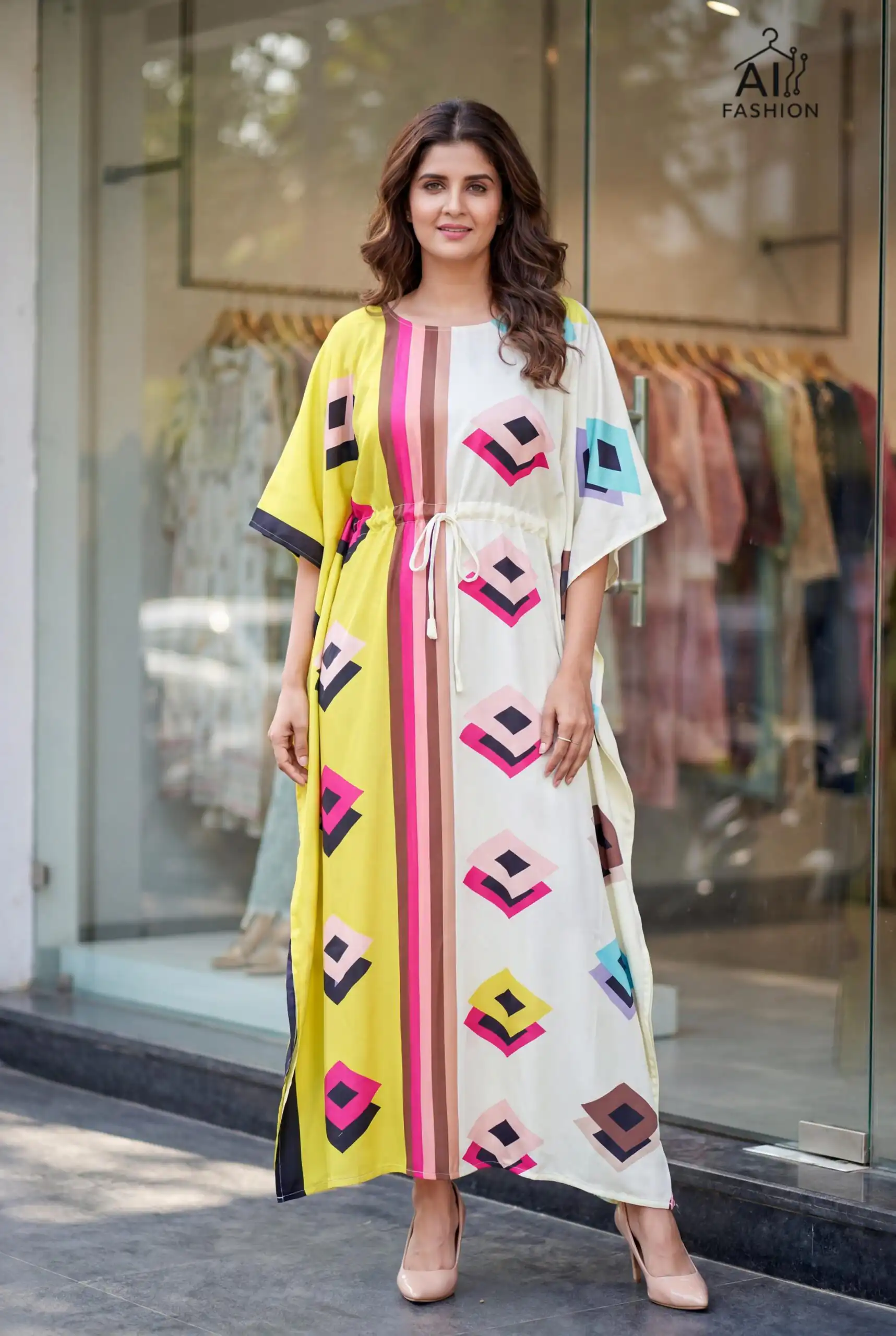 INLI Kaftan vol 7.0 Trendy Yellow French Crape Prints Kaftan Kurti . Get it for ₹1399. Delivery 4-6 Working Days. Shop now. | Bollywood Kurti, Creative Kurtis, Designer Kurti, Kurti, Party Wear Kurti, Selfie Kurti