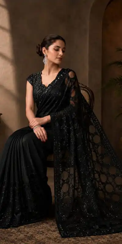 DF 3489 Black Butterfly Net Saree Sequence with Work & Zari Work. Introductory Price ₹1899. Delivery 4-6 Working Days. Shop now. | Creative Sarees, Bollywood Sarees, Designer Sarees, Embroidered Sarees, Ethnic Saree, Modern Digital sarees, Party Wear Sarees, Sarees