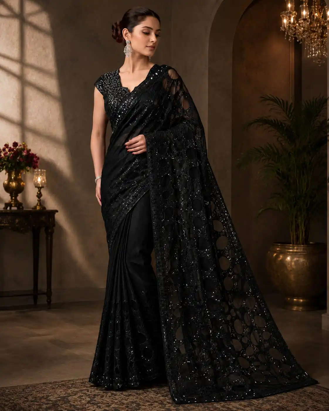 DF 3489 Black Butterfly Net Saree Sequence with Work & Zari Work. Introductory Price ₹1899. Delivery 4-6 Working Days. Shop now. | Creative Sarees, Bollywood Sarees, Designer Sarees, Embroidered Sarees, Ethnic Saree, Modern Digital sarees, Party Wear Sarees, Sarees