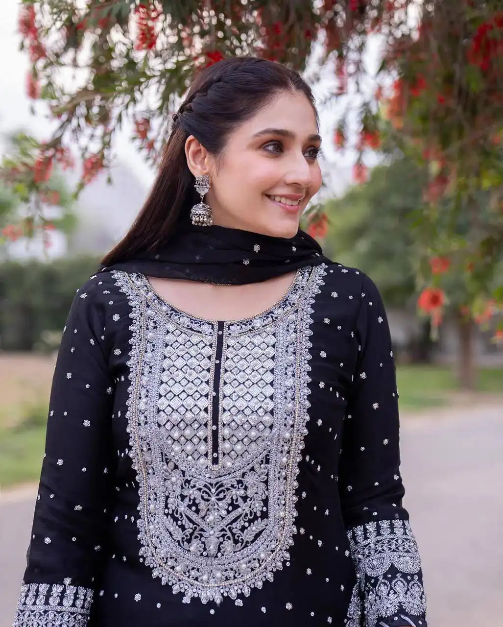 ZB 5064 Black Faux Georgette Salwar Suit with Embroidery Work. Available at ₹2049 only. Delivery 4-6 Working Days. Shop now. | Casual Suits, Jump Suits, Creative suits, Designer Suits, Palazzo Suits, Party Wear Suits, Patiala Suits, Salwar suit, Straight Suits