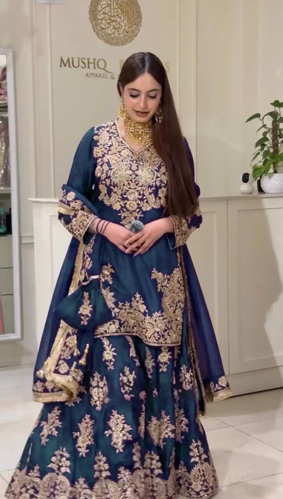 Aglow Rama Chinon Silk Embroidery Work Salwar Suit - Image 2