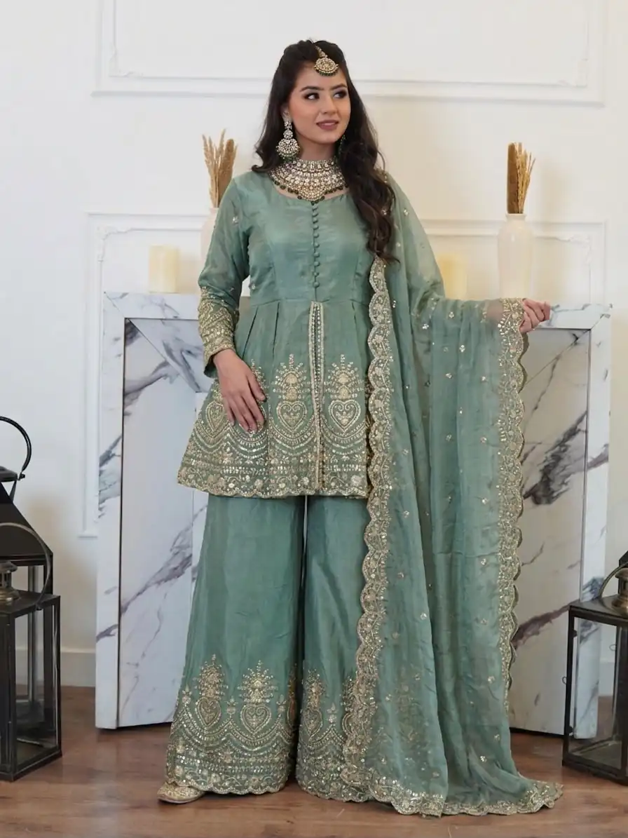 Aglow Rama Fendy Silk ⁠Embroidery Work Salwar Suit - Image 6