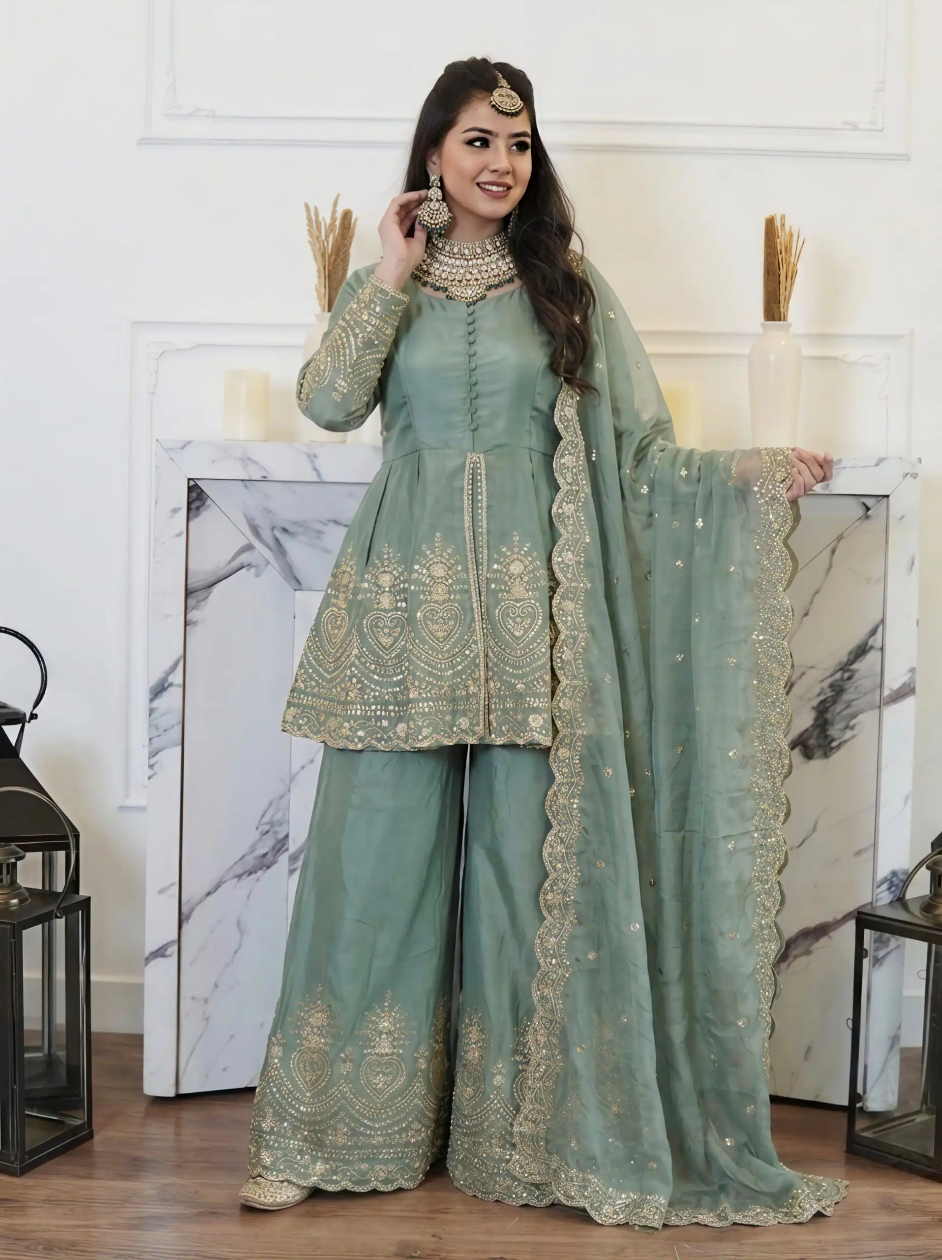 Aglow Rama Fendy Silk ⁠Embroidery Work Salwar Suit