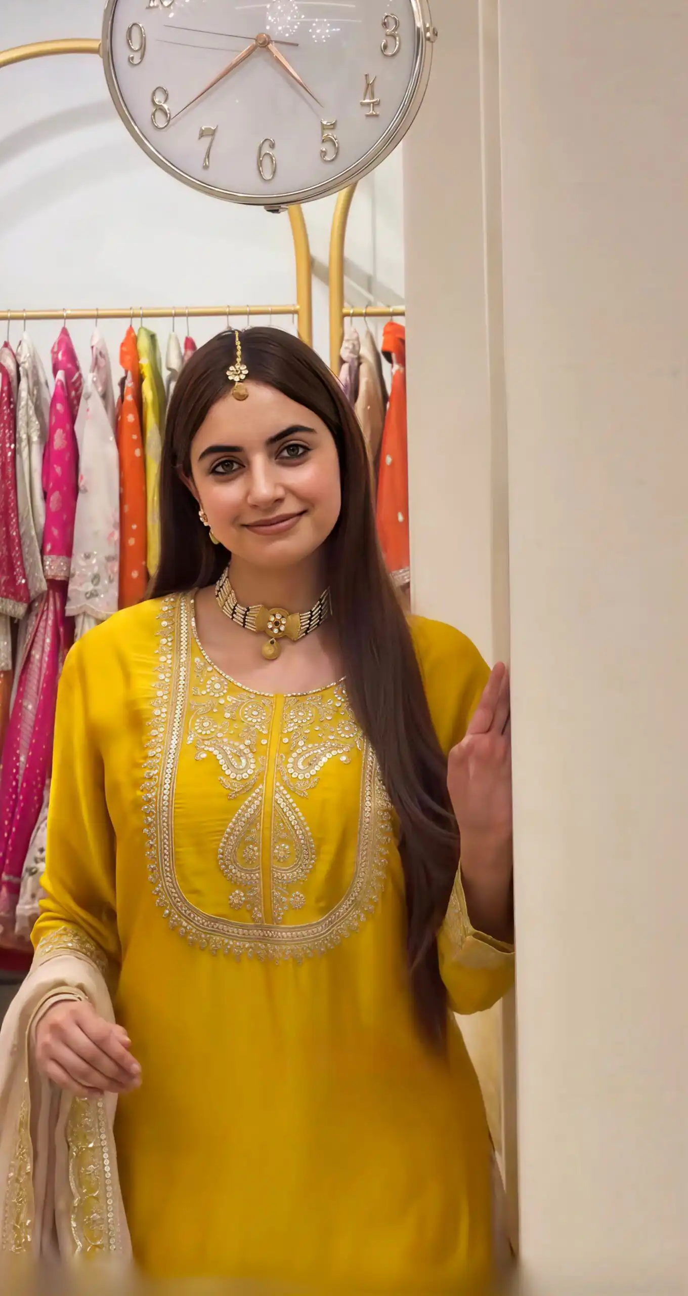 Angelic Yellow Chinon Silk Embroider Work Salwar Suit - Image 6