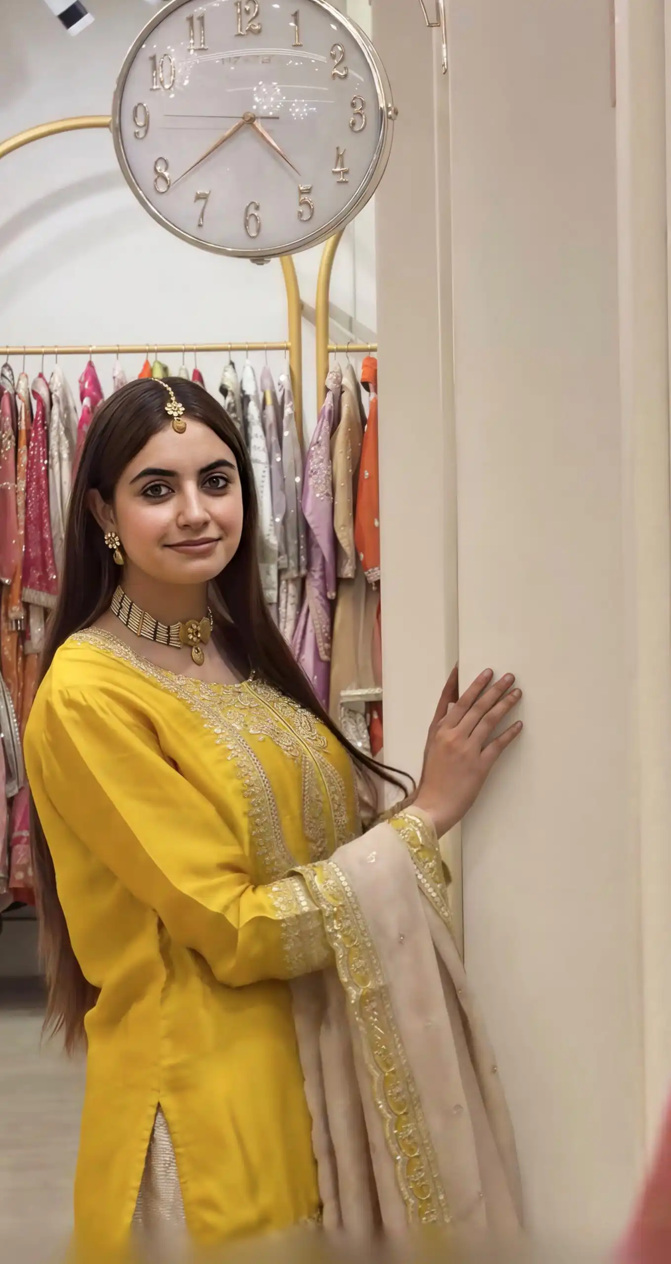 Angelic Yellow Chinon Silk Embroider Work Salwar Suit - Image 4