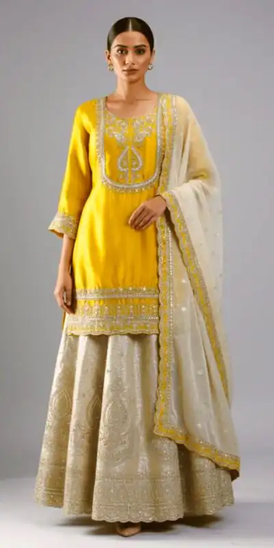 Angelic Yellow Chinon Silk Embroider Work Salwar Suit