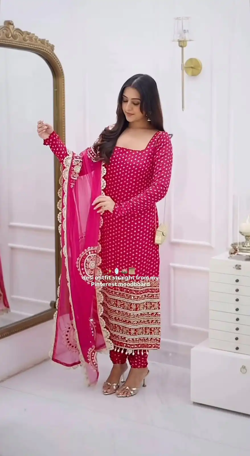 Fancy Pink Faux Georgette Sequences Work Salwar Suit - Image 3
