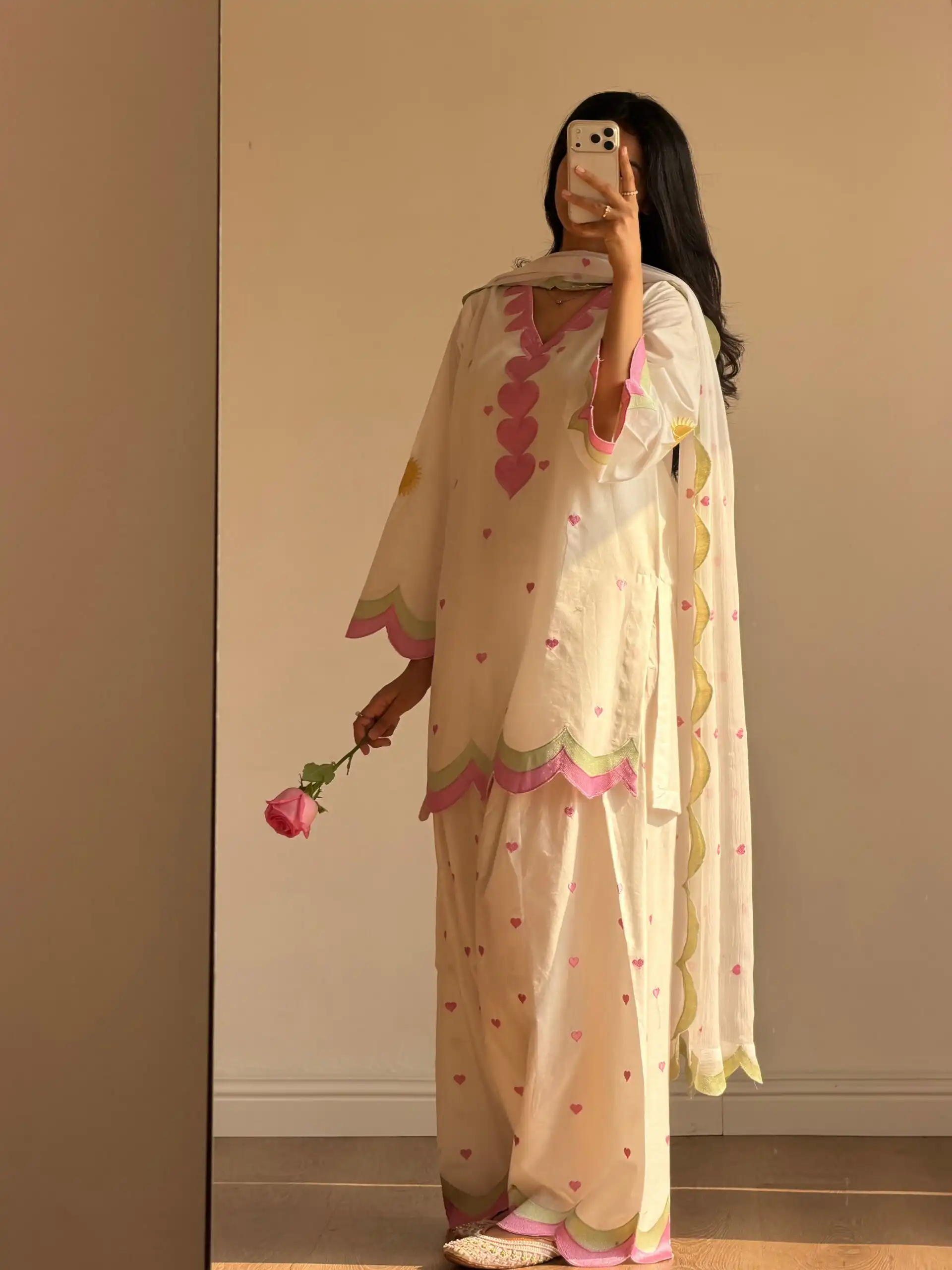 Graceful White Mul Chanderi Silk Embroidery Work Salwar Suit