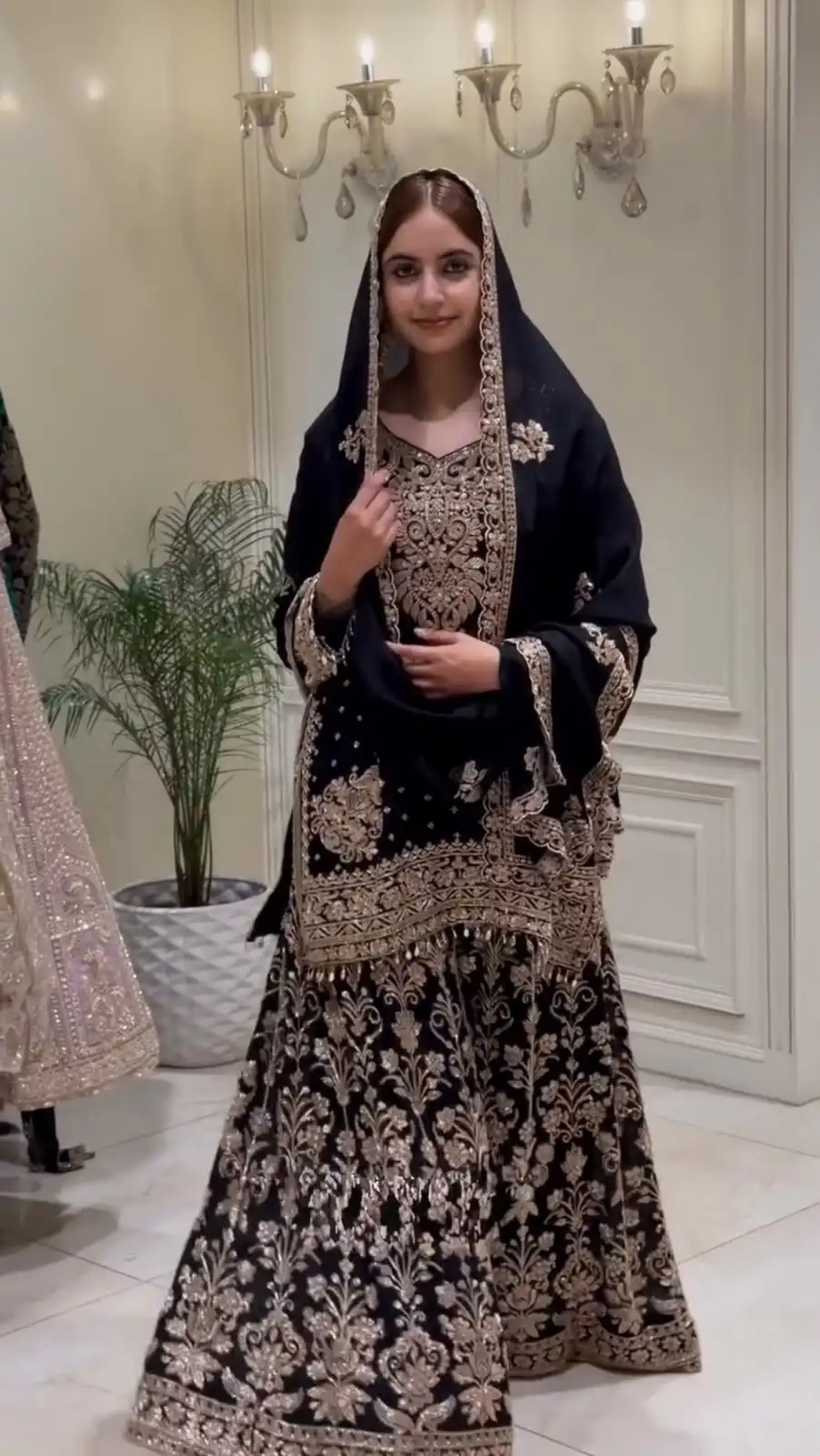 Perfact Black Faux Georgette Sequences Work Salwar Suit - Image 3