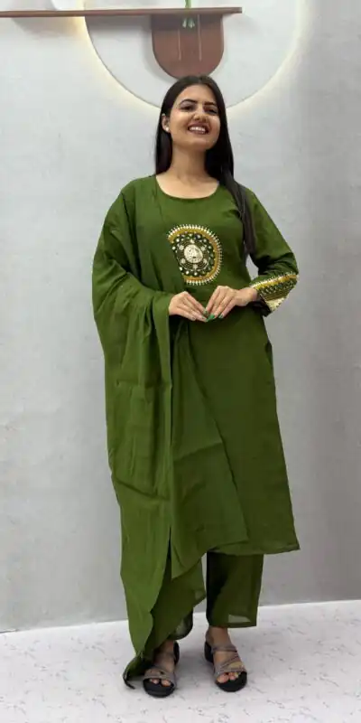 PC 598 Green Roman Silk Salwar Suit with Sequins Work & Embroidery Work. Available at ₹2099 only. Delivery 4-6 Working Days. Shop now. | Casual Suits, Jump Suits, Creative suits, Designer Suits, Palazzo Suits, Party Wear Suits, Patiala Suits, Salwar suit, Straight Suits
