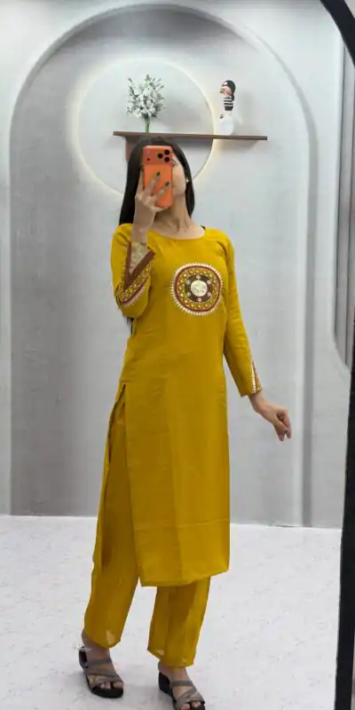 PC 598 Mustered Roman Silk Salwar Suit with Sequins Work & Embroidery Work. Available at ₹2099 only. Delivery 4-6 Working Days. Shop now. | Casual Suits, Jump Suits, Creative suits, Designer Suits, Palazzo Suits, Party Wear Suits, Patiala Suits, Salwar suit, Straight Suits