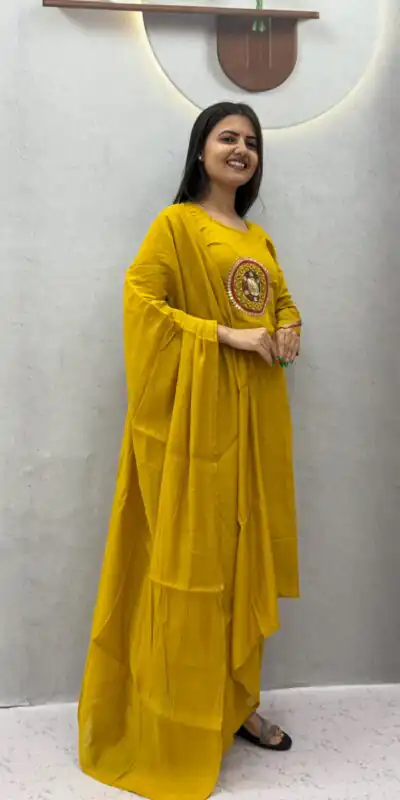 PC 598 Mustered Roman Silk Salwar Suit with Sequins Work & Embroidery Work. Available at ₹2099 only. Delivery 4-6 Working Days. Shop now. | Casual Suits, Jump Suits, Creative suits, Designer Suits, Palazzo Suits, Party Wear Suits, Patiala Suits, Salwar suit, Straight Suits