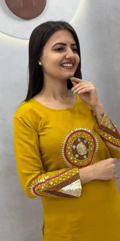 PC 598 Mustered Roman Silk Salwar Suit with Sequins Work & Embroidery Work. Available at ₹2099 only. Delivery 4-6 Working Days. Shop now. | Casual Suits, Jump Suits, Creative suits, Designer Suits, Palazzo Suits, Party Wear Suits, Patiala Suits, Salwar suit, Straight Suits