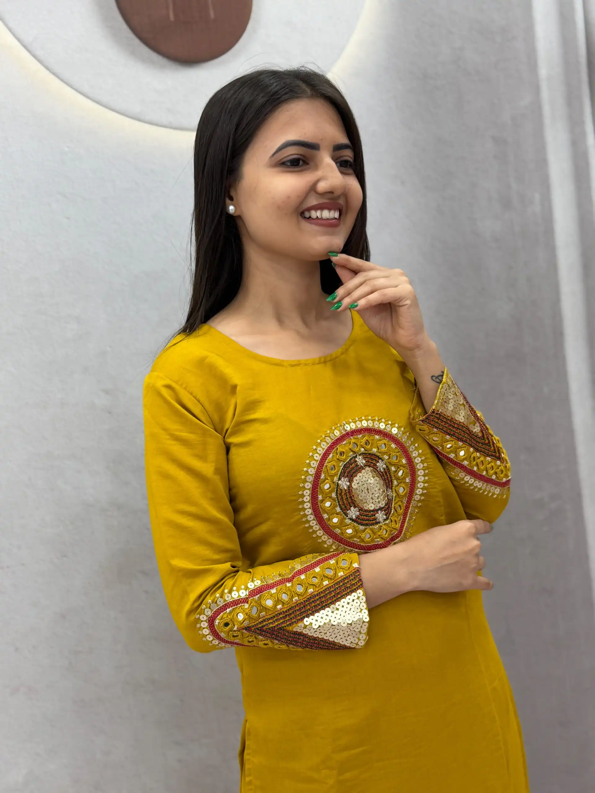 PC 598 Mustered Roman Silk Salwar Suit with Sequins Work & Embroidery Work. Available at ₹2099 only. Delivery 4-6 Working Days. Shop now. | Casual Suits, Jump Suits, Creative suits, Designer Suits, Palazzo Suits, Party Wear Suits, Patiala Suits, Salwar suit, Straight Suits