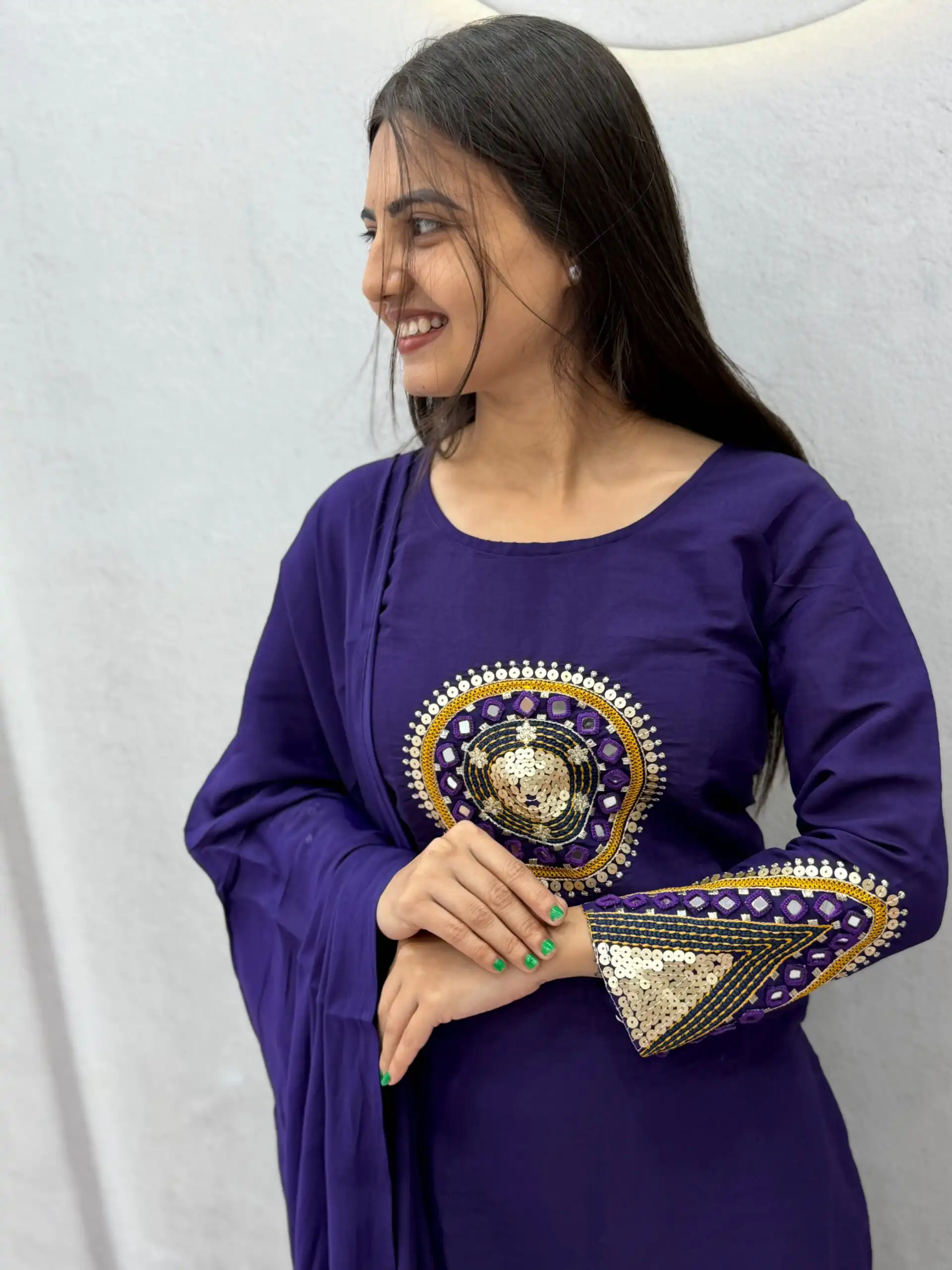 PC 598 Purple Roman Silk Salwar Suit with Sequins Work & Embroidery Work. Available at ₹2099 only. Delivery 4-6 Working Days. Shop now. | Casual Suits, Jump Suits, Creative suits, Designer Suits, Palazzo Suits, Party Wear Suits, Patiala Suits, Salwar suit, Straight Suits