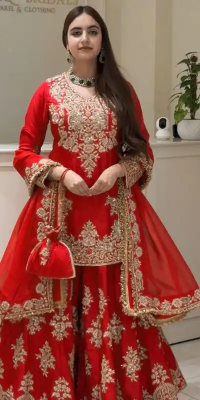 RTC 6041 Red Chinon Silk Salwar Suit Perfect for Wedding, Party, Ganesh Chaturthi, Baby Shower, Makar Sankranti – . Affordable Price ₹2649. De | Casual Suits, Jump Suits, Creative suits, Designer Suits, Palazzo Suits, Party Wear Suits, Patiala Suits, Salwar suit, Straight Suits