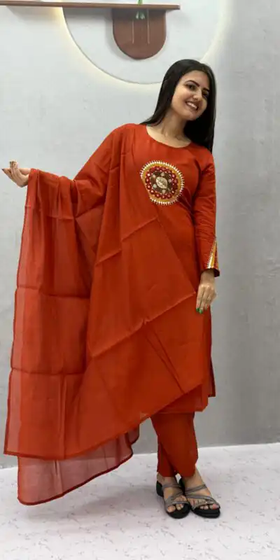 PC 598 Rust Roman Silk Salwar Suit with Sequins Work & Embroidery Work. Available at ₹2099 only. Delivery 4-6 Working Days. Shop now. | Casual Suits, Jump Suits, Creative suits, Designer Suits, Palazzo Suits, Party Wear Suits, Patiala Suits, Salwar suit, Straight Suits