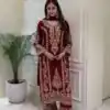 SRK 5365 Maroon Faux Georgette Salwar Suit erfect for Wedding, Party, Mehendi, Pongal, Reception – . Available at ₹2449 only. Delivery 4-6 Working Days | Casual Suits, Jump Suits, Creative suits, Designer Suits, Palazzo Suits, Party Wear Suits, Patiala Suits, Salwar suit, Straight Suits