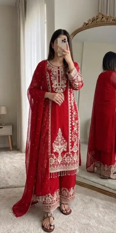 SRK 5365 Pink Faux Georgette Salwar Suit erfect for Wedding, Party, Mehendi, Pongal, Reception – . Available at ₹2449 only. Delivery 4-6 Working Days | Casual Suits, Jump Suits, Creative suits, Designer Suits, Palazzo Suits, Party Wear Suits, Patiala Suits, Salwar suit, Straight Suits