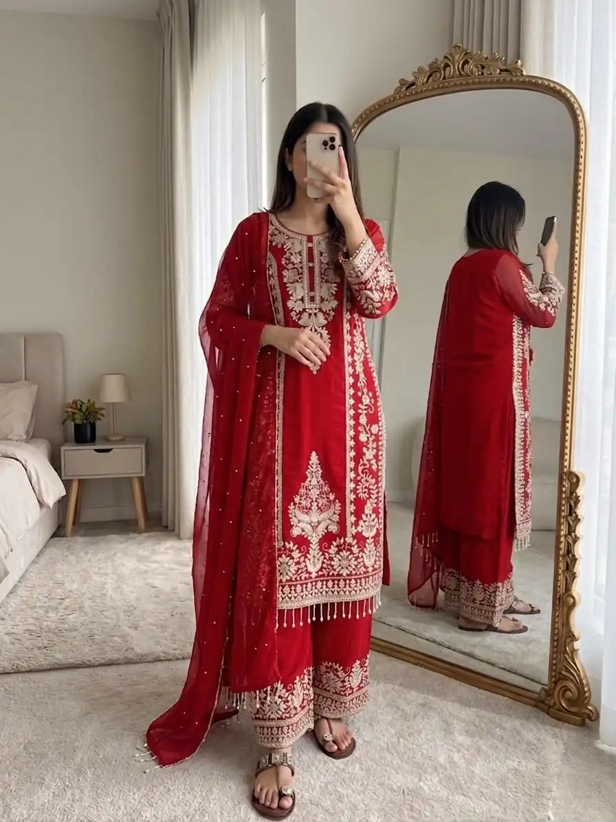 SRK 5365 Pink Faux Georgette Salwar Suit erfect for Wedding, Party, Mehendi, Pongal, Reception – . Available at ₹2449 only. Delivery 4-6 Working Days | Casual Suits, Jump Suits, Creative suits, Designer Suits, Palazzo Suits, Party Wear Suits, Patiala Suits, Salwar suit, Straight Suits