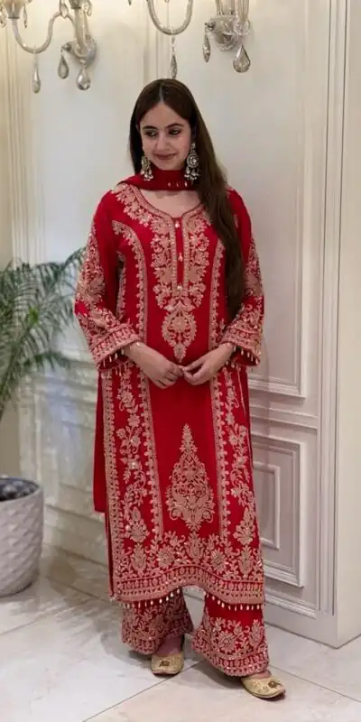 SRK 5365 Pink Faux Georgette Salwar Suit erfect for Wedding, Party, Mehendi, Pongal, Reception – . Available at ₹2449 only. Delivery 4-6 Working Days | Casual Suits, Jump Suits, Creative suits, Designer Suits, Palazzo Suits, Party Wear Suits, Patiala Suits, Salwar suit, Straight Suits