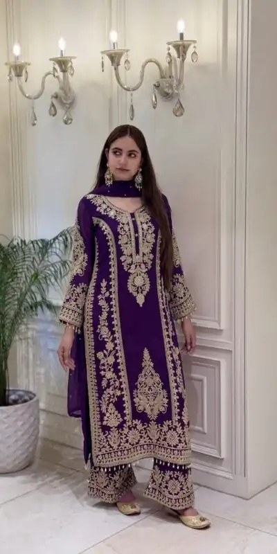 SRK 5365 Purple Faux Georgette Salwar Suit erfect for Wedding, Party, Mehendi, Pongal, Reception – . Available at ₹2449 only. Delivery 4-6 Working Days | Casual Suits, Jump Suits, Creative suits, Designer Suits, Palazzo Suits, Party Wear Suits, Patiala Suits, Salwar suit, Straight Suits